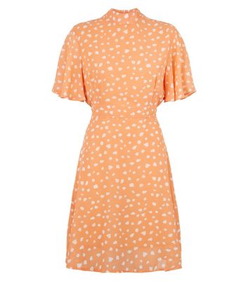 Dark Orange Swiss Dot Dress – StyleAlum