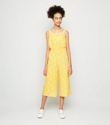 yellow wide leg jumpsuit