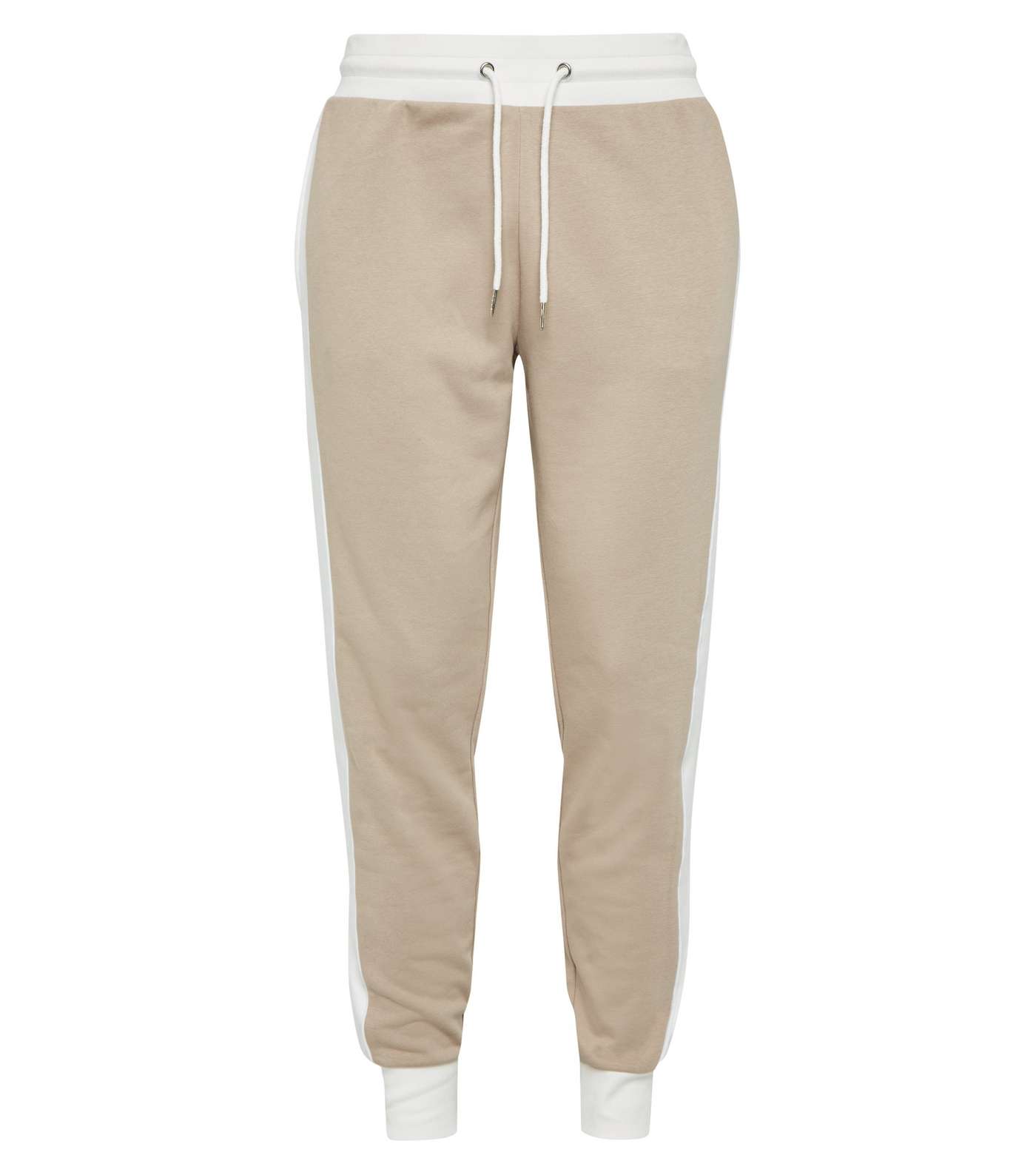 Stone Colour Block Piped Joggers Image 4