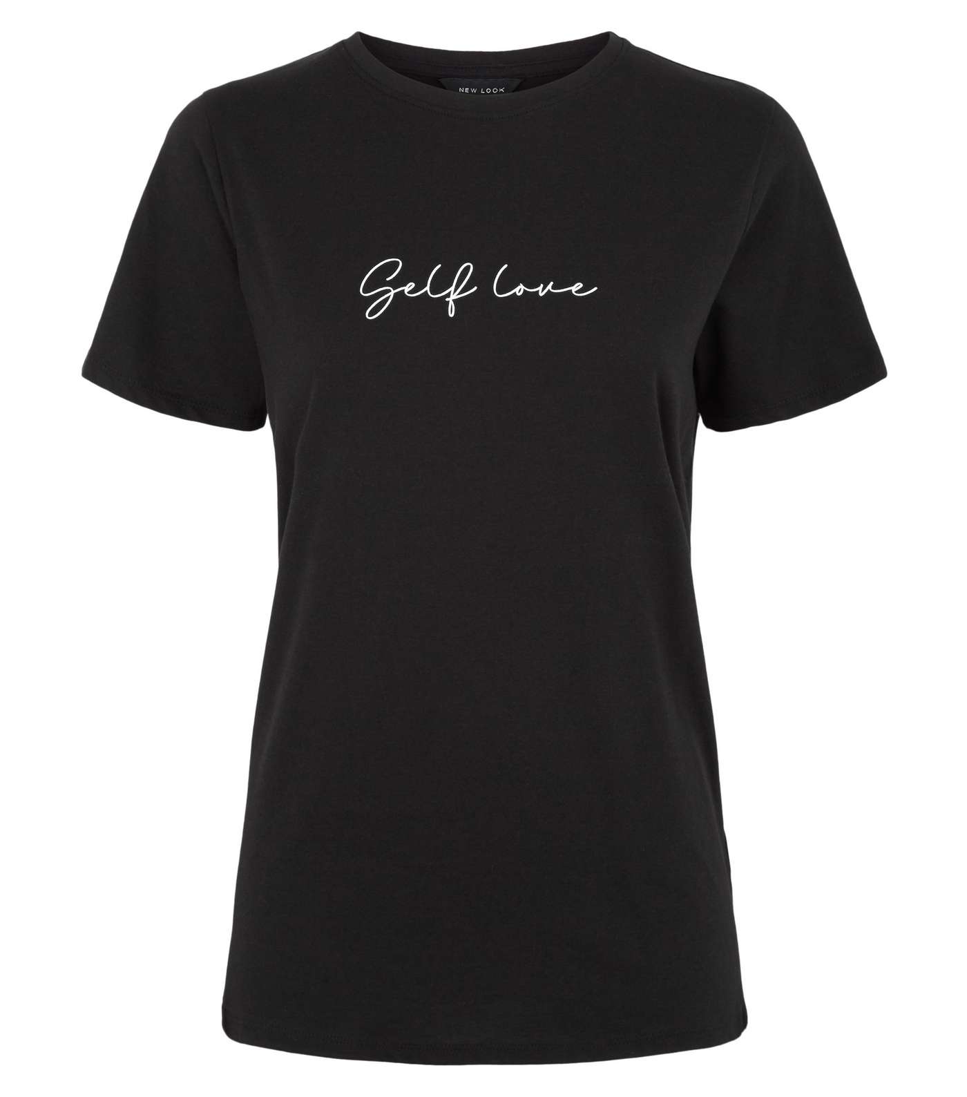 Black Slogan Self Love T-Shirt  Image 4