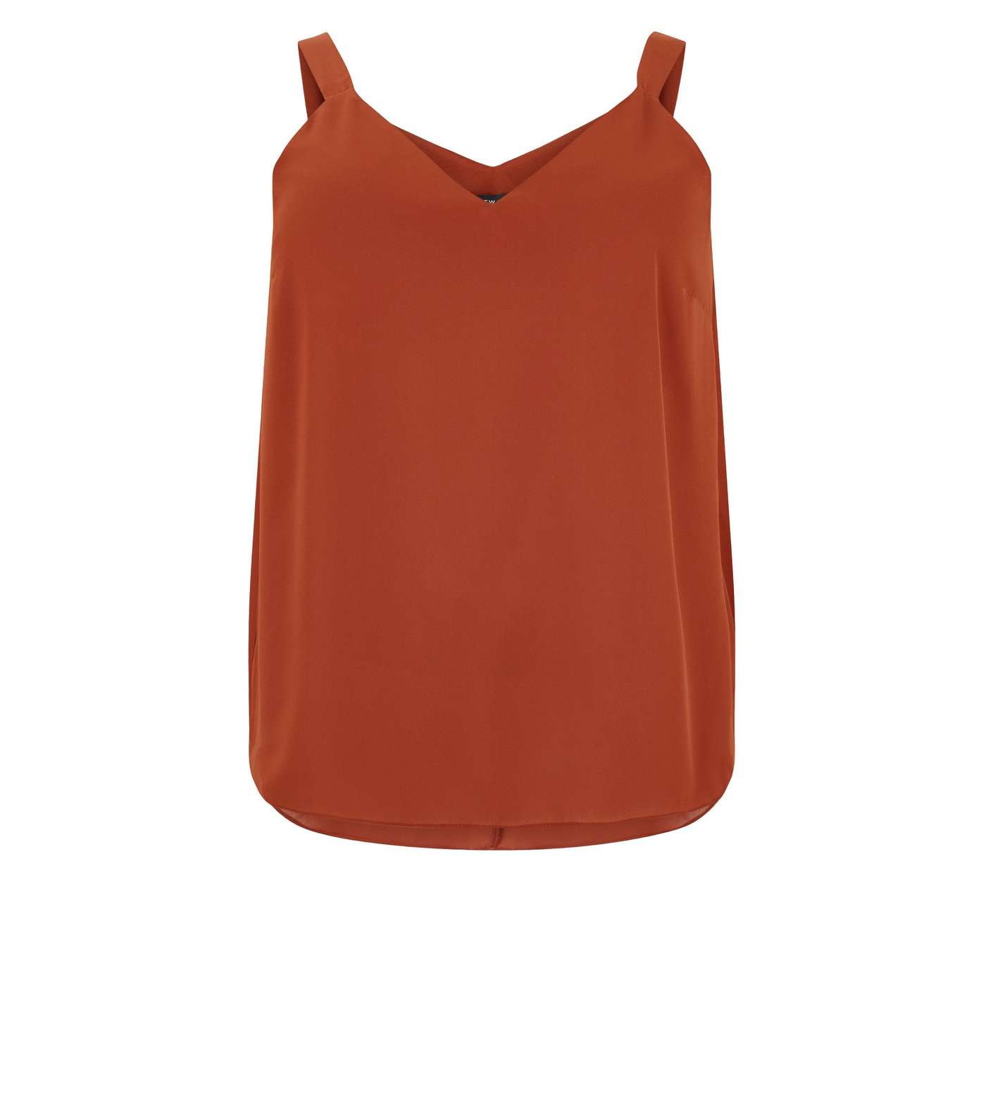 Curves Rust V Neck Strappy Cami  Image 4