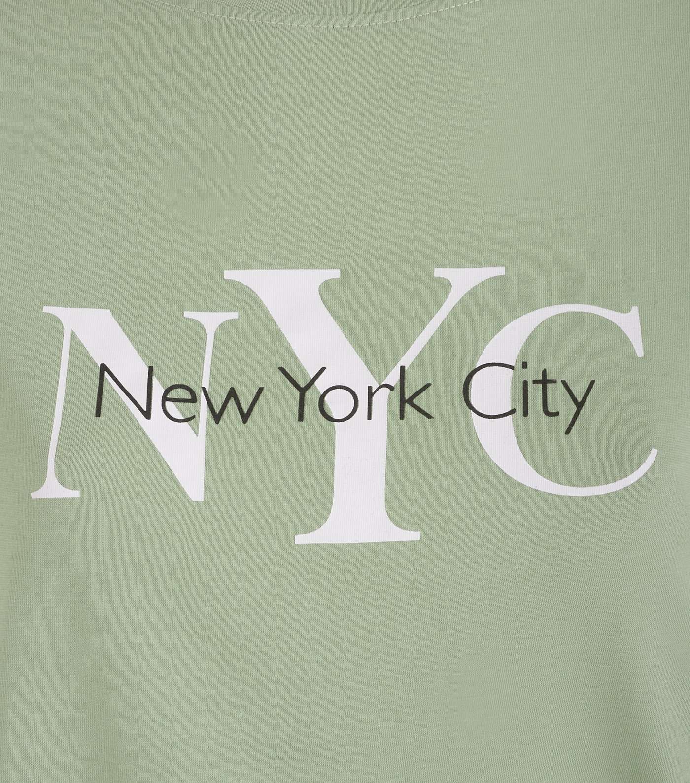 Light Green NYC Slogan T-Shirt Image 3