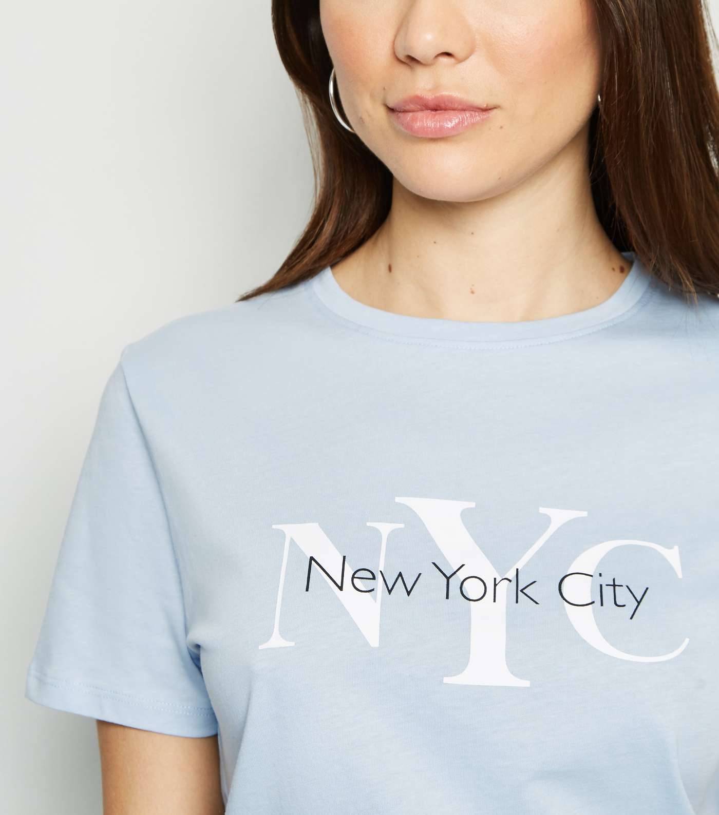 Pale Blue NYC Slogan T-Shirt Image 5
