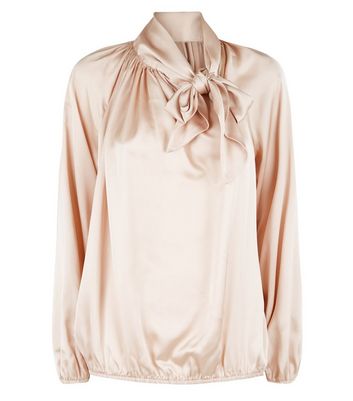 pale pink satin blouse