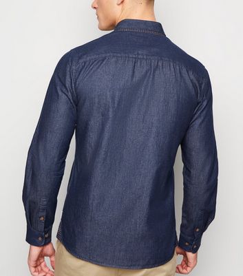 Image of Only & Sons Navy Long Sleeve Shirt New Look