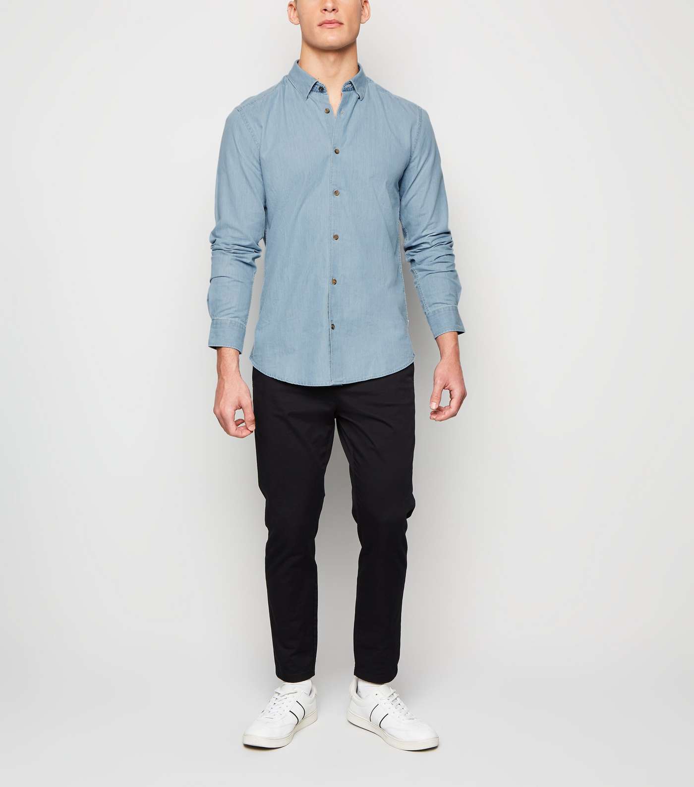 Only & Sons Pale Blue Long Sleeve Shirt Image 2