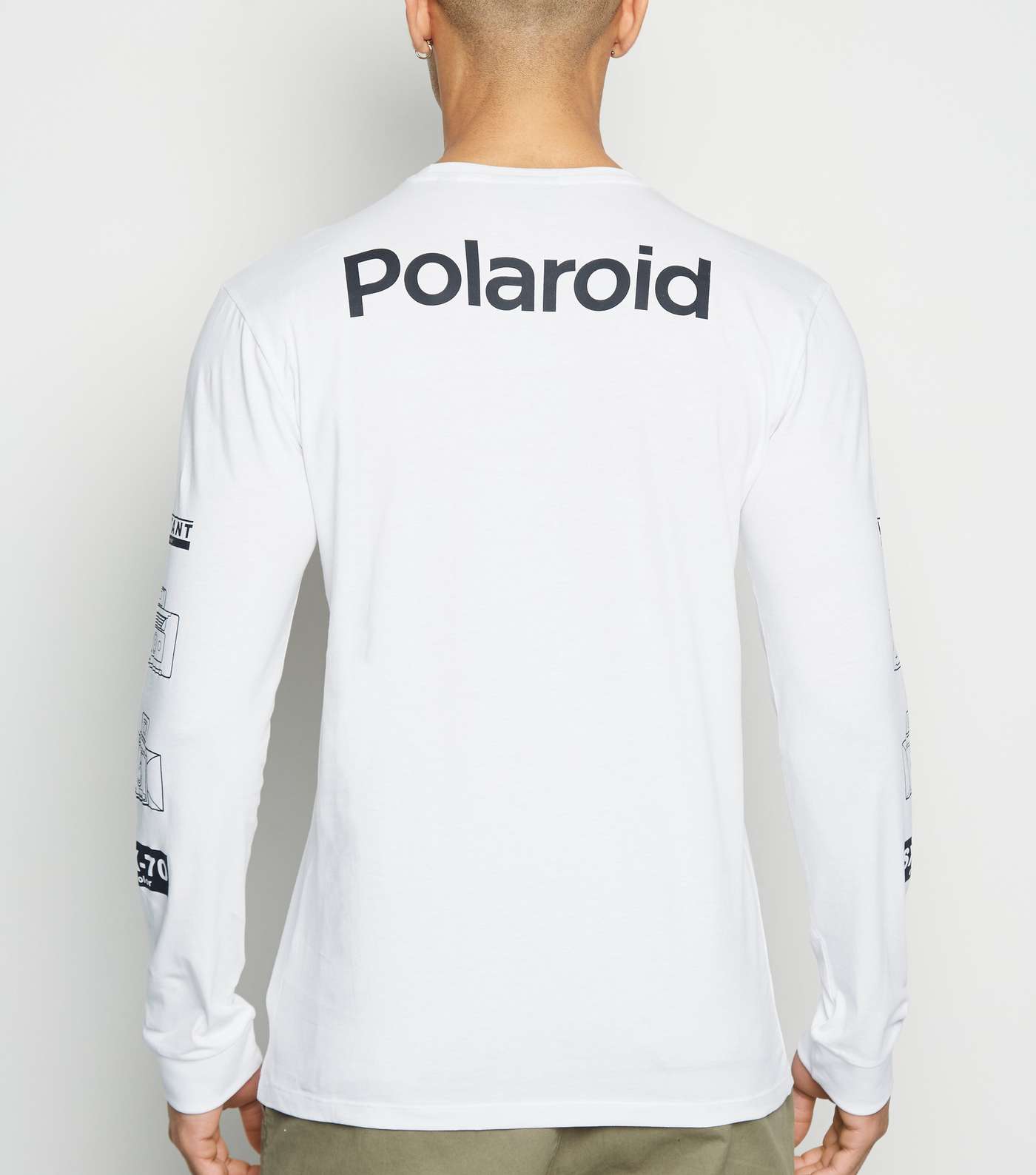 Only & Sons White Polaroid Logo Long Sleeve Top  Image 3