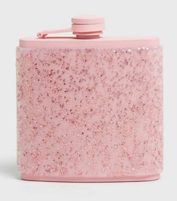 Image of Multicoloured Glitter Hip Flask New Look