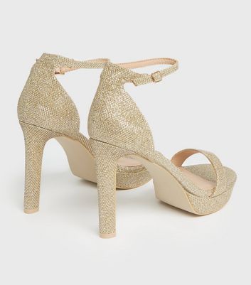 gold glitter platform shoes