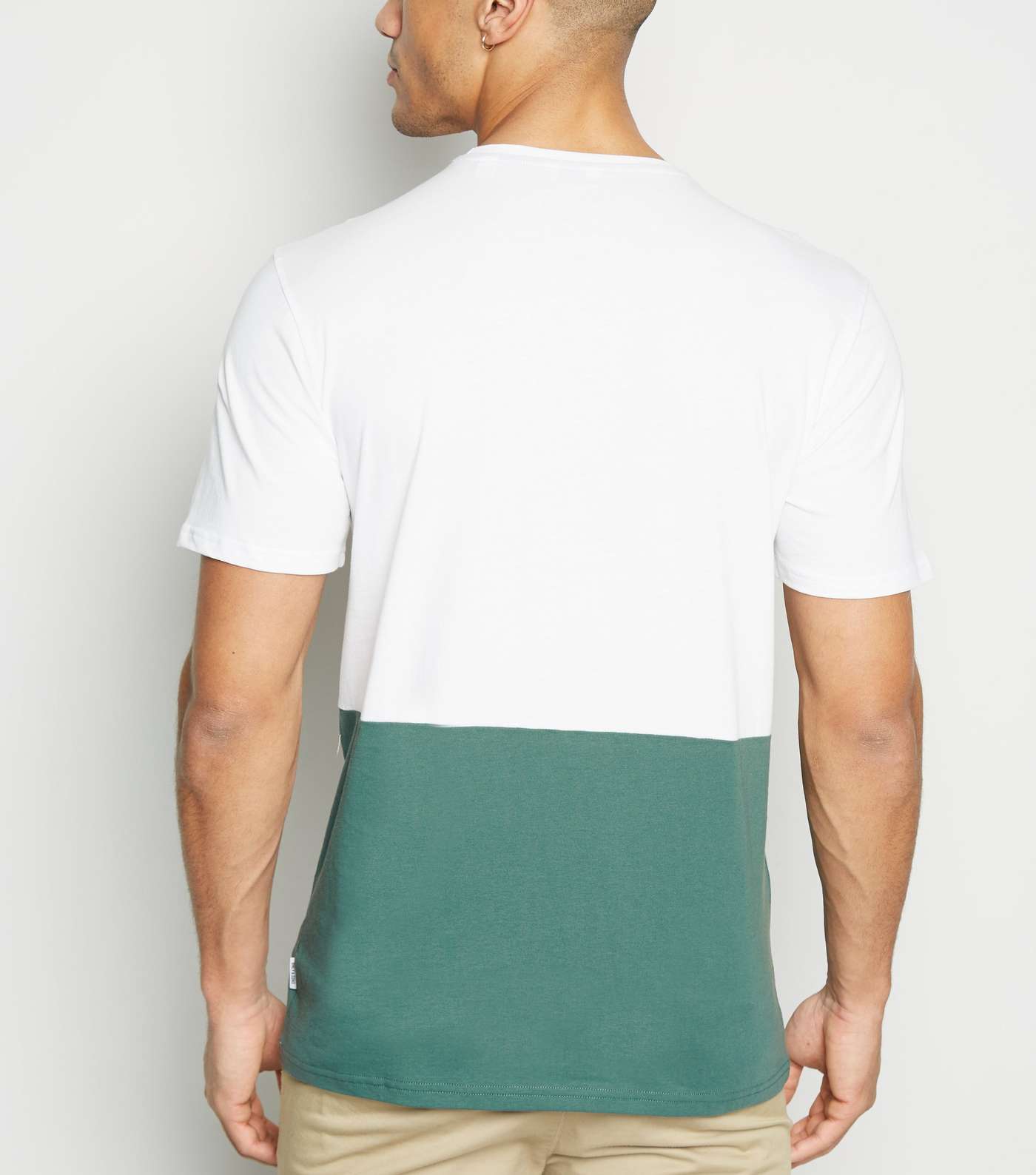 Only & Sons Green Stripe Colour Block T-Shirt Image 3
