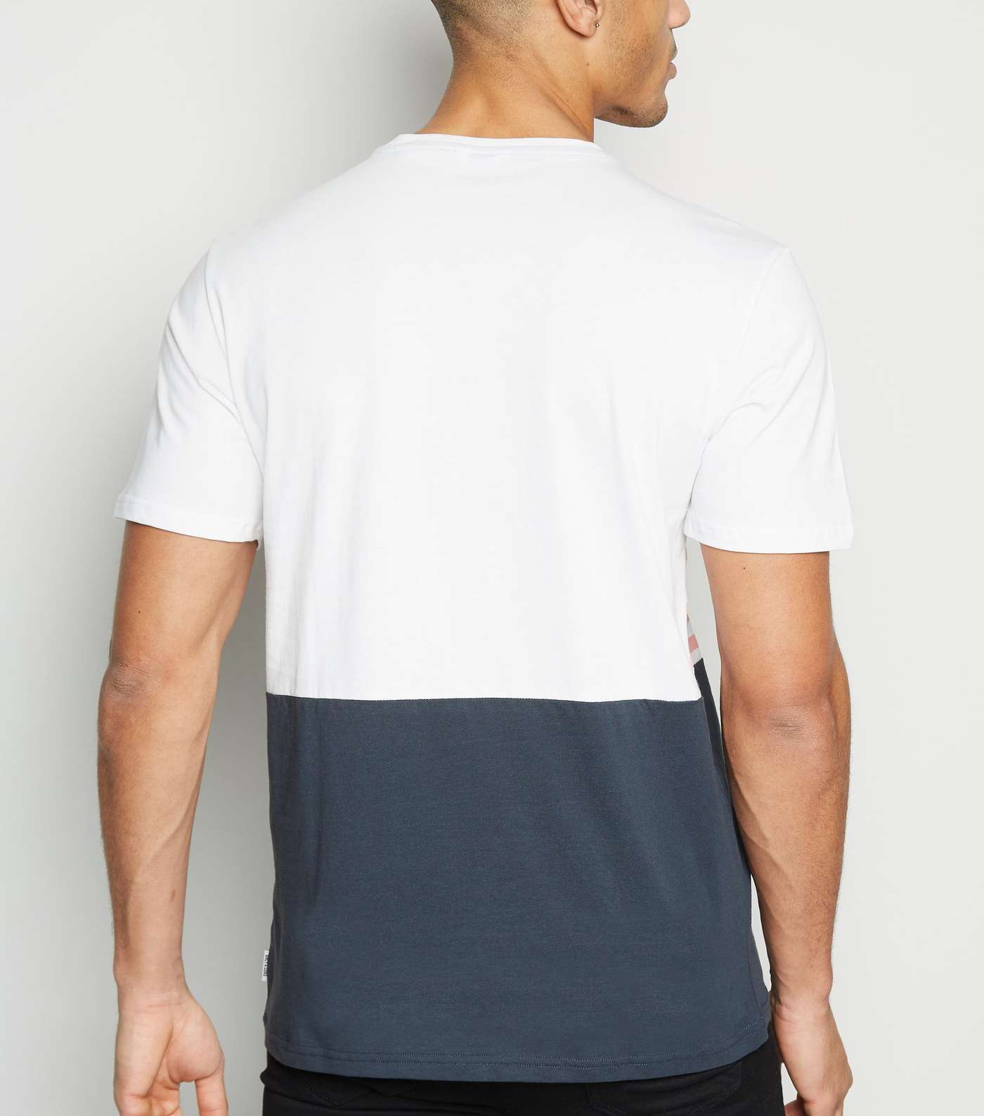 Only & Sons Navy Stripe Colour Block T-Shirt Image 3