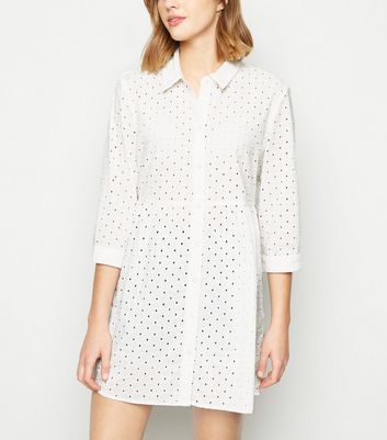 white shirt dress new look