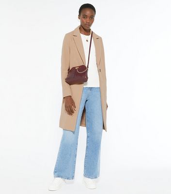 Tall Camel Revere Collar Long Coat | New Look