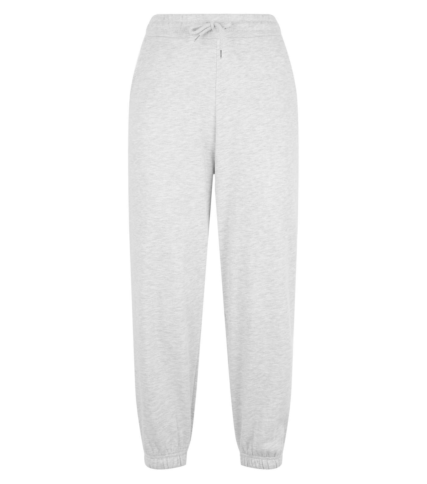 Pale Grey Cropped Joggers Image 4