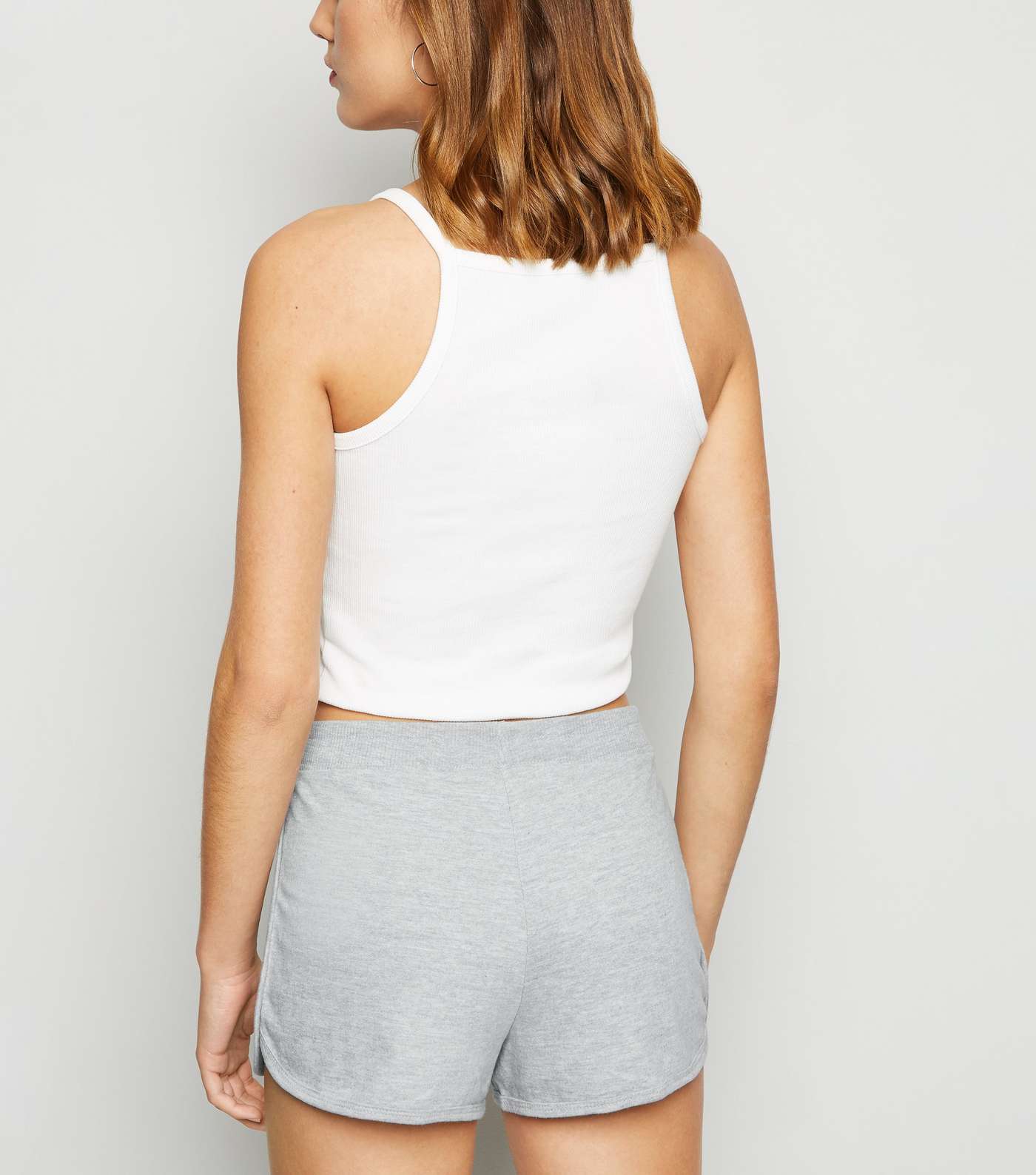 Grey Elasticated Jersey Shorts Image 3