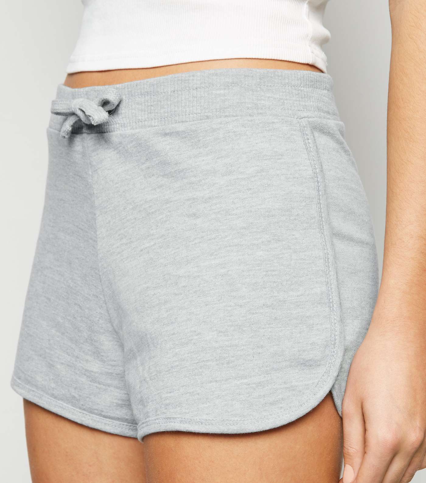 Grey Elasticated Jersey Shorts Image 5
