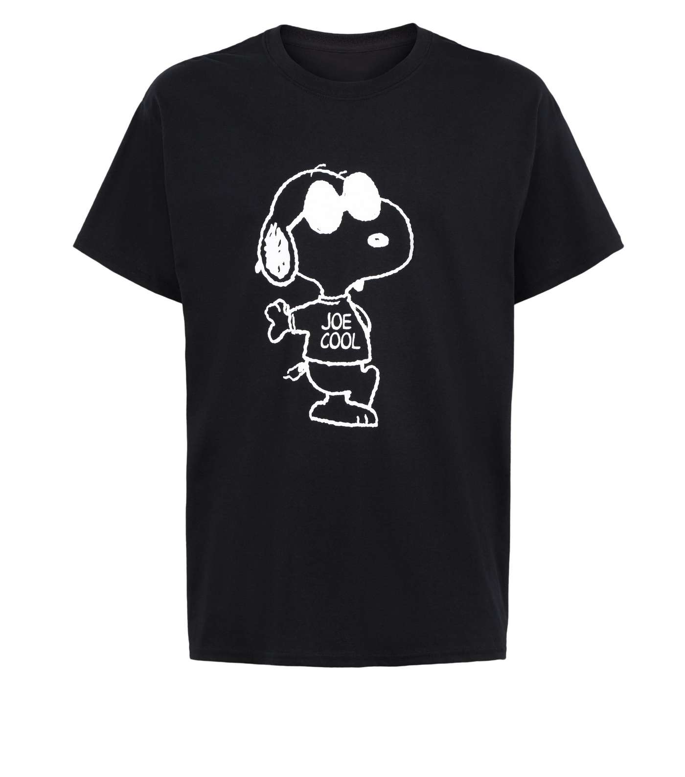 Black Snoopy Print Short Sleeve Oversized T-Shirt Image 4