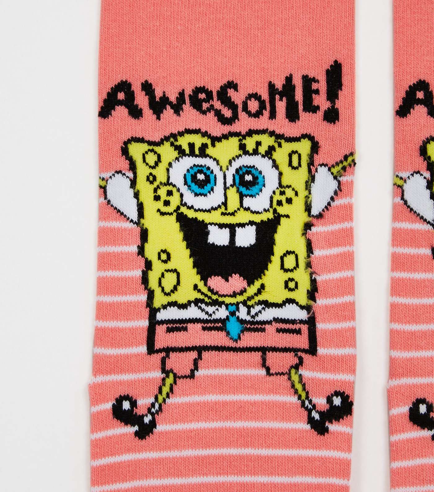 Coral Stripe Awesome Spongebob Socks Image 3
