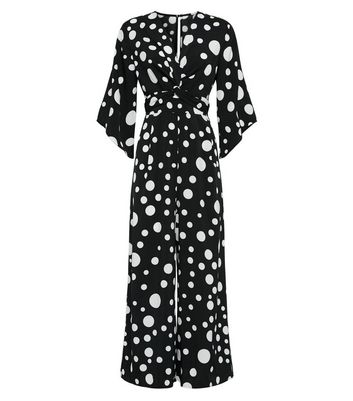 black and white spot jumpsuit