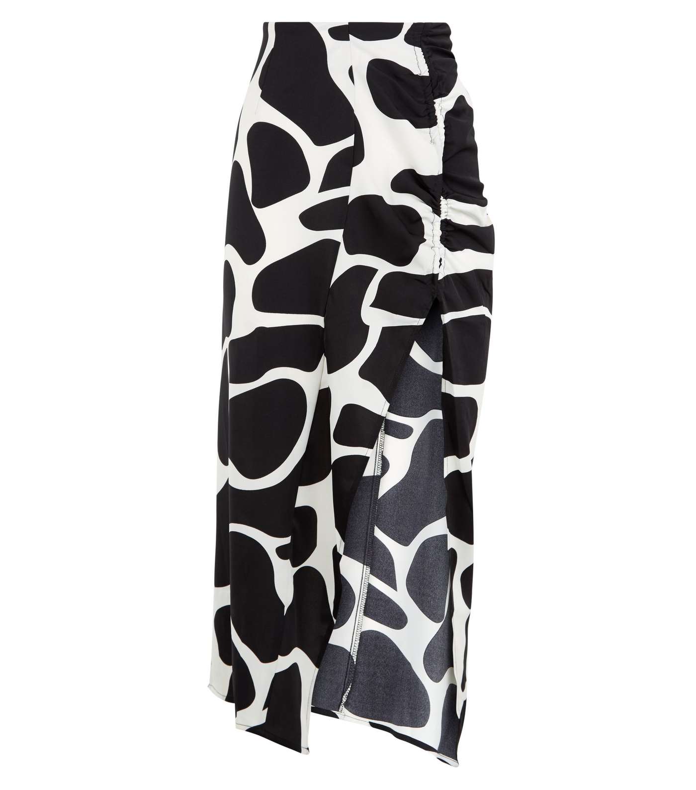 Urban Bliss Black Giraffe Print Split Midi Skirt Image 4