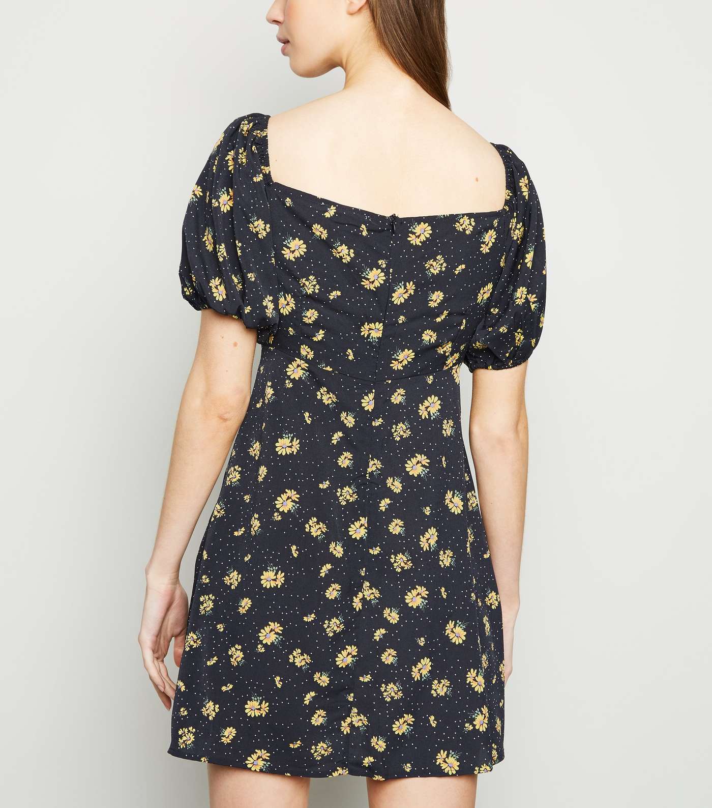 Urban Bliss Yellow Floral and Spot Mini Dress Image 3