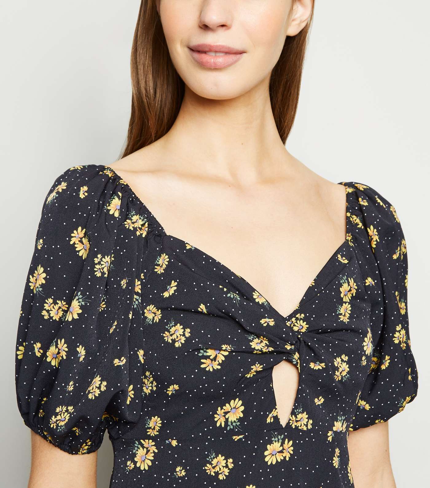 Urban Bliss Yellow Floral and Spot Mini Dress Image 5