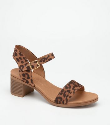 leopard print mid heels