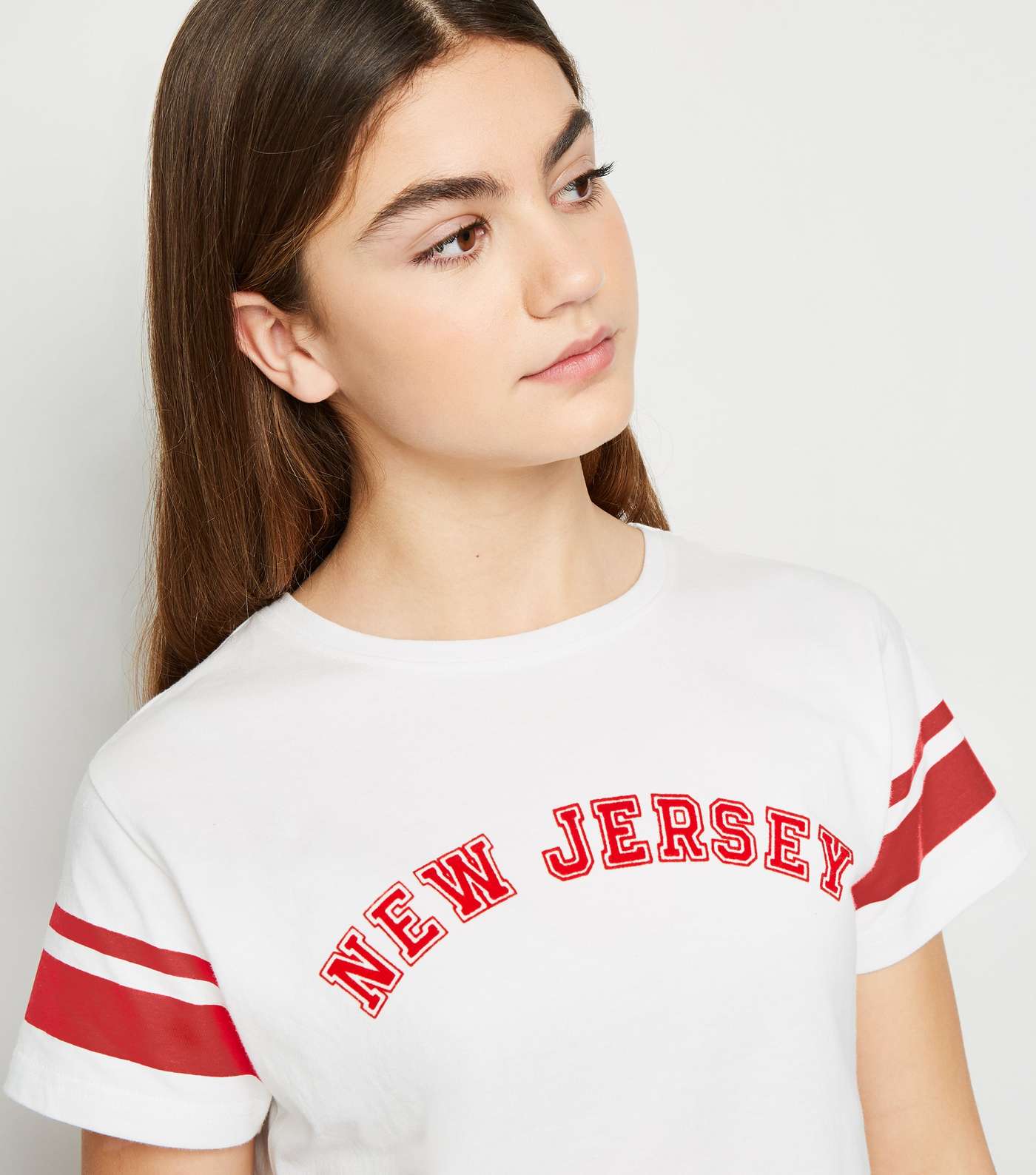 Girls White New Jersey Slogan Pyjama Set Image 5