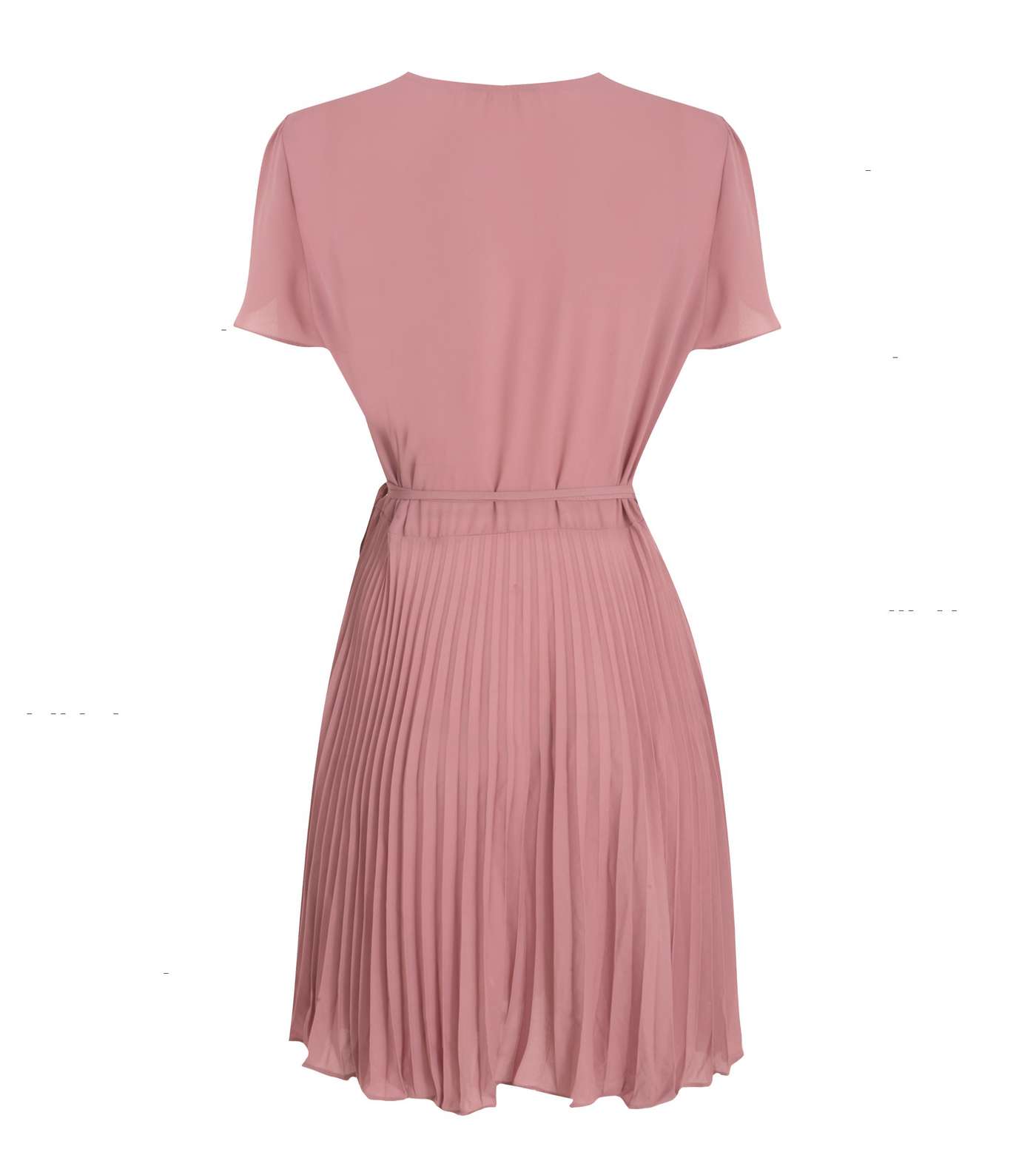 Mid Pink Pleated Wrap Mini Dress Image 2