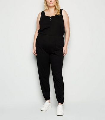 black scoop neck jumpsuit