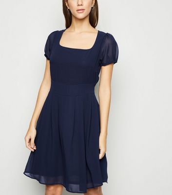 navy chiffon dress