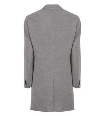 Image of Grey Long Coat New Look