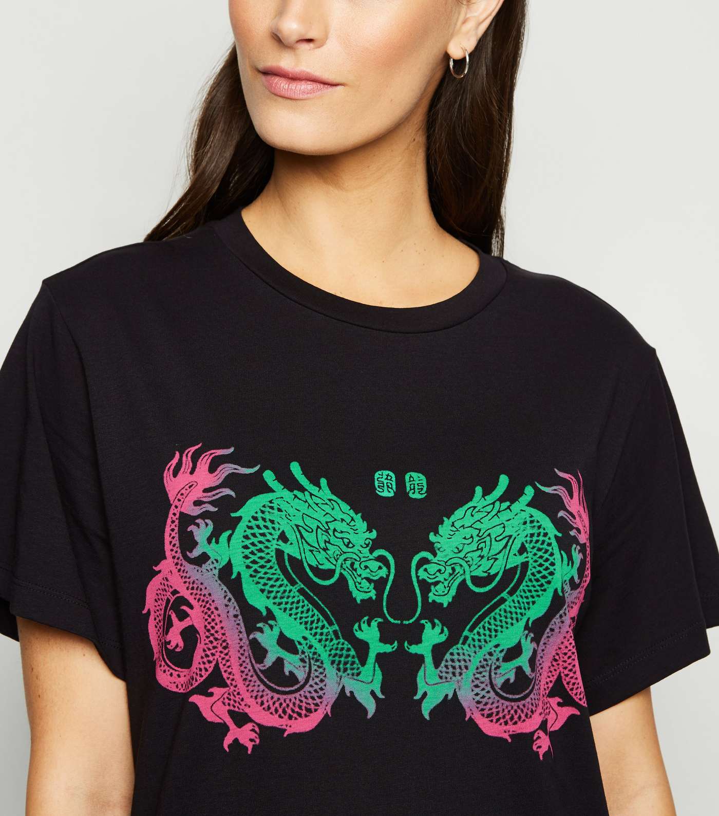 Noisy May Black Dragon Zodiac Oversized T-Shirt Image 5