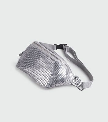 silver chain bum bag