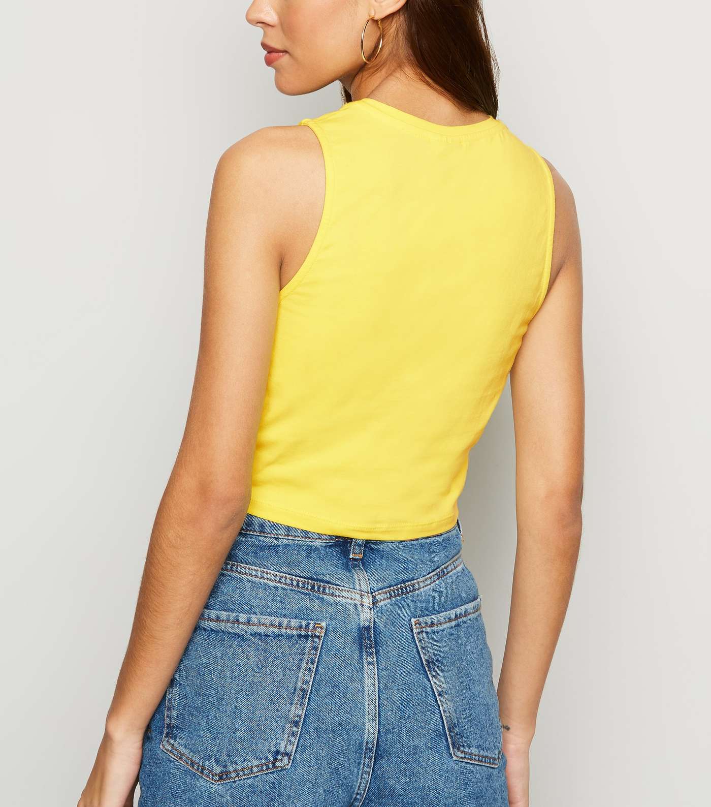 Noisy May Pale Yellow Crop Top Image 3