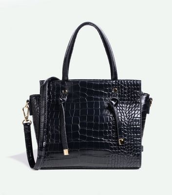 Mock croc tote outlet bag