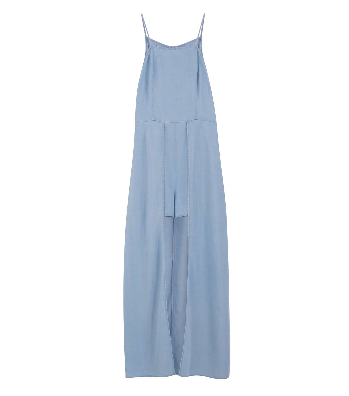 Girls Pale Blue Chambray Maxi Playsuit 