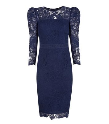 New look navy lace cheap dress