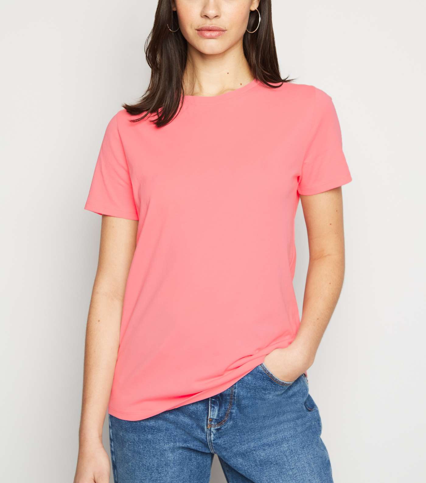 Bright Pink Short Sleeve Crew T-Shirt