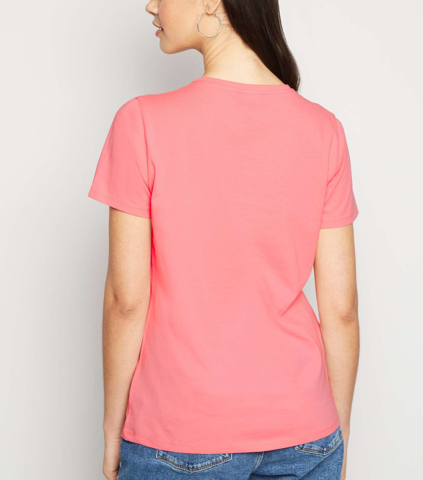 Bright Pink Short Sleeve Crew T-Shirt Image 3