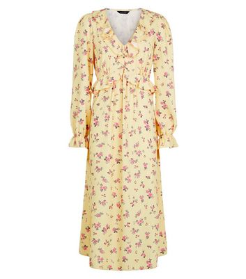 new look yellow wrap dress