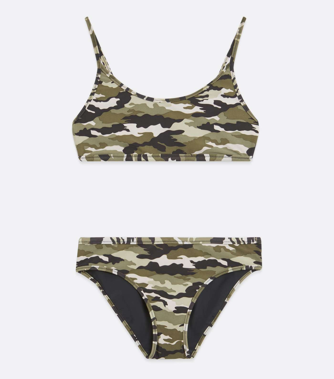 Girls Khaki Camo Reversible Bikini Set 