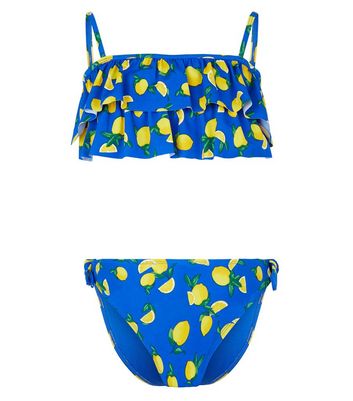 lemon print bikini top