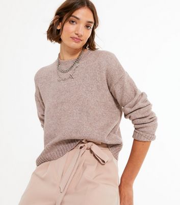 Pale pink fine knit jumper hotsell