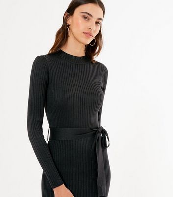 long sleeve knit dress midi