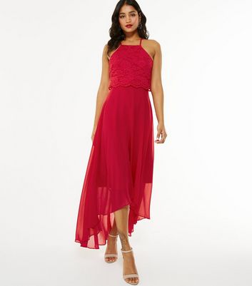 red lace dress new look