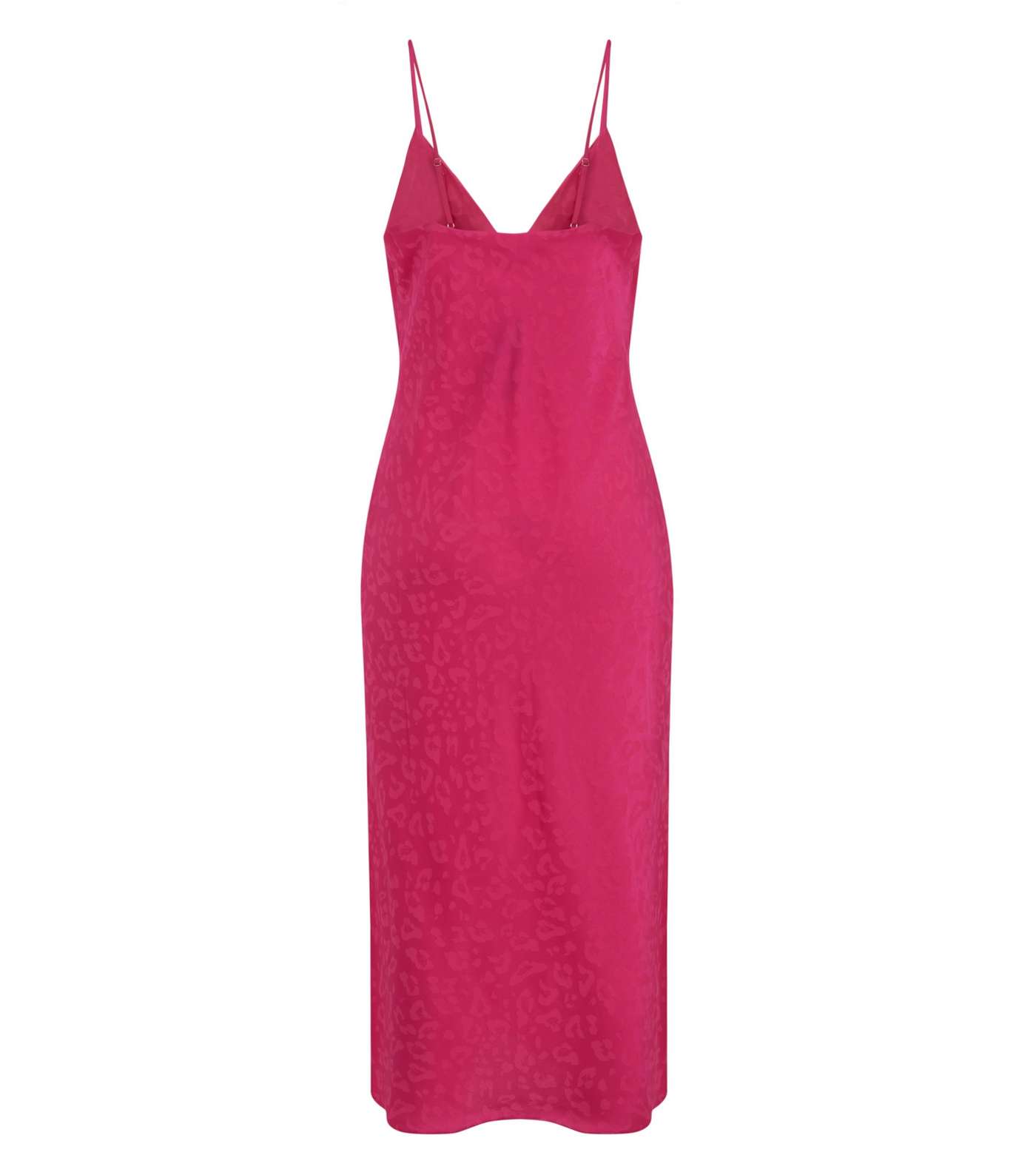 Bright Pink Satin Animal Jacquard Midi Slip Dress  Image 2