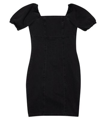 newlook black denim dress