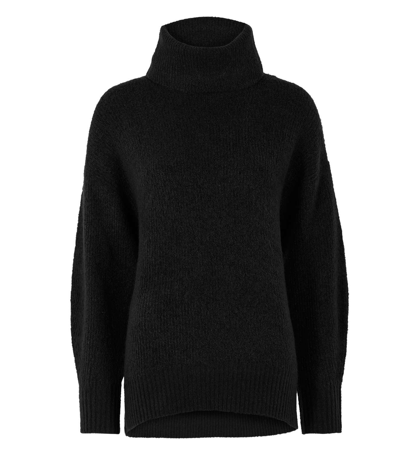 Black Slouchy Roll Neck Jumper Image 5