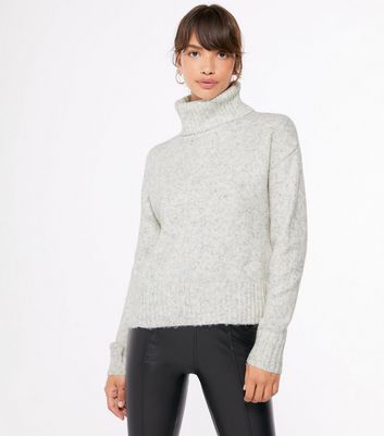 Light Grey Boxy Roll Neck Jumper | New Look